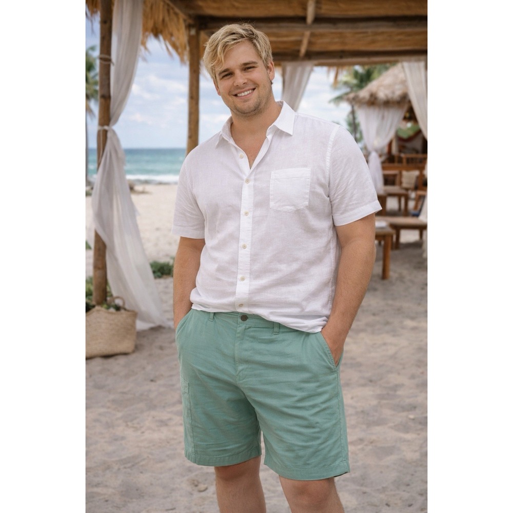 NWT Panama Jack Tech Stretch Shorts Men's 40 Green 9" Classic Fit Casual Light